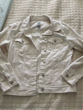 Old Navy Women's Cream/Off-White Denim Jacket